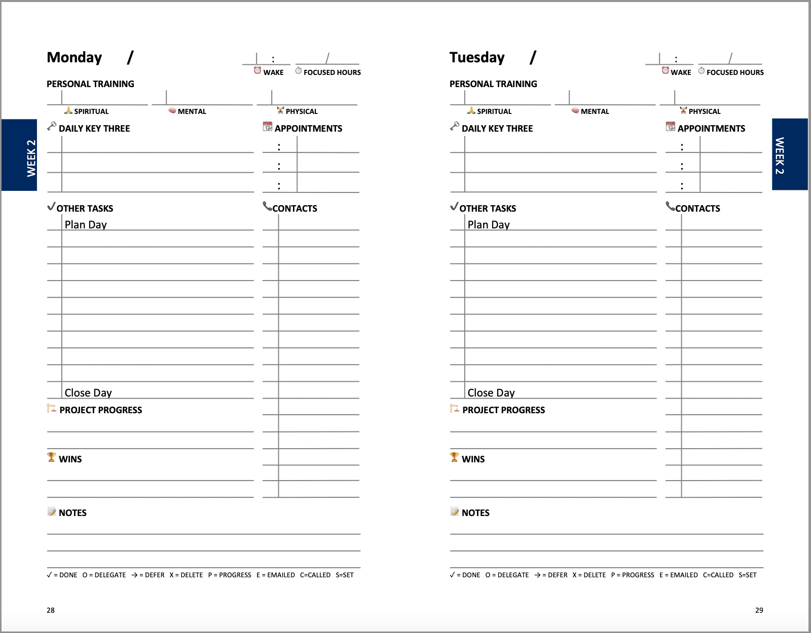 Daily Pages from the Victorious Planner