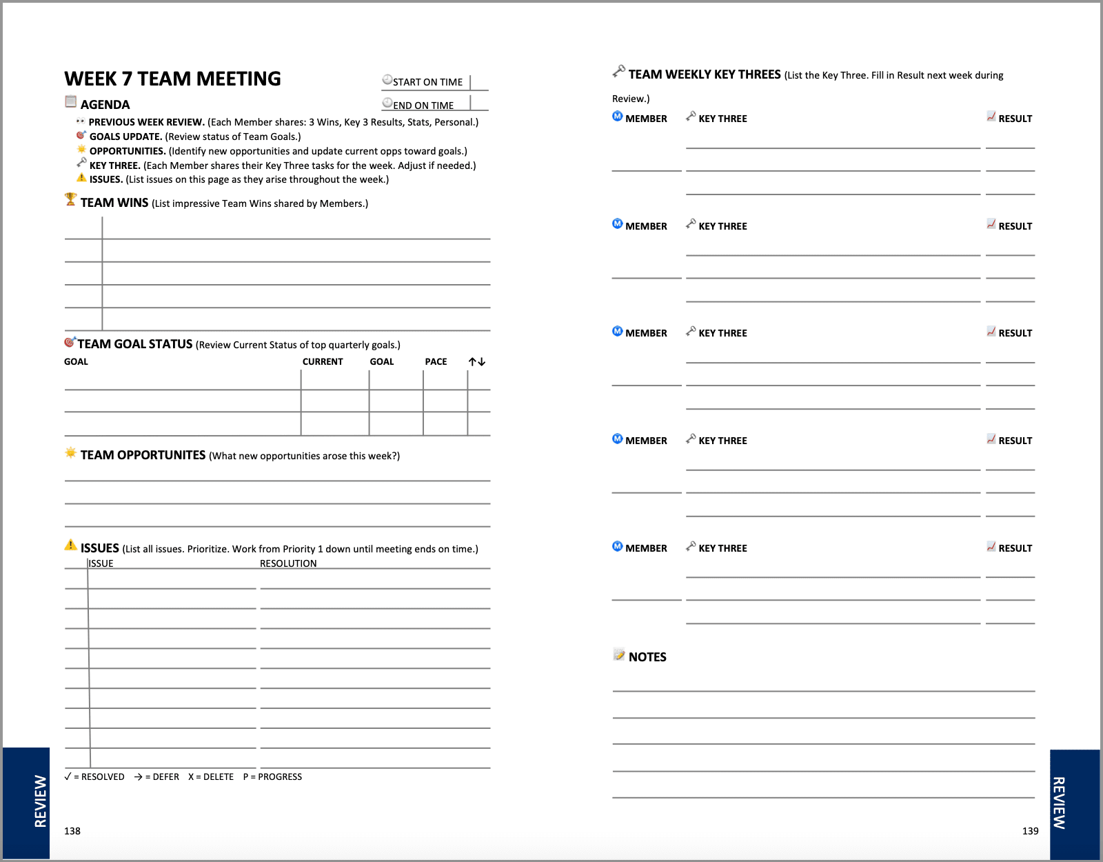 Team Meeting Pages from the Victorious Planner