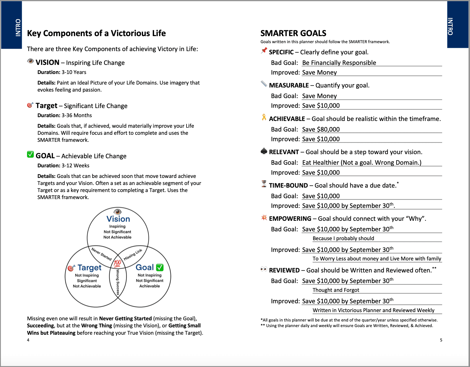 Vision Pages from Victorious Planner